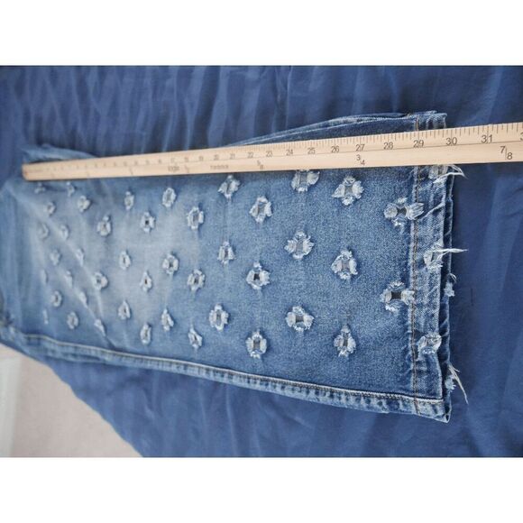 Blue Turtle Shockwave Distressed Mom Jeans Mid Rise Straight 4X - Picture 11 of 12